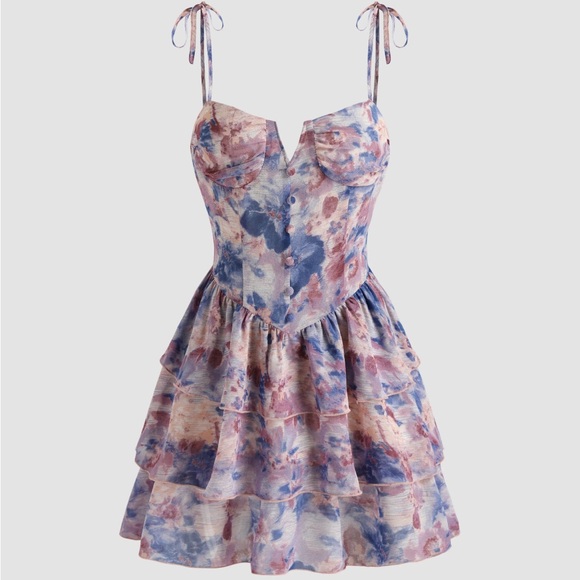 Cider Multicolor Floral Mini Dress - Picture 1 of 6